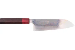 Couteau santoku 16,5cm japonais artisanal Takeshi Saji VG10 Rainbow