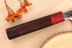 Couteau santoku 16,5cm japonais artisanal Takeshi Saji VG10 Rainbow