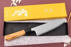 Couteau santoku 16,5cm japonais artisanal Yuzo Damas VG10
