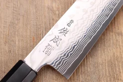 Couteau santoku 19,5cm japonais artisanal Sukenari ZDP-189 damas manche en ébène