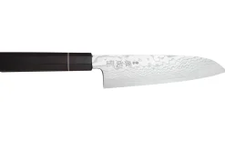Couteau santoku 19,5cm japonais artisanal Sukenari ZDP-189 damas manche en ébène
