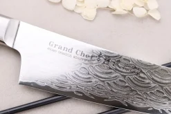 Couteau santoku 18cm japonais Sakai Takayuki Grand Chef Seigaiha Damas 45 couches