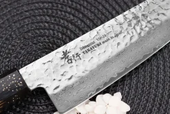Couteau santoku 17cm japonais Sakai Takayuki Kashi Urushi VG10 damas