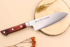 Couteau santoku 17cm japonais Satake Cutlery Brown Pakkawood
