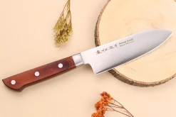 Couteau santoku 15cm japonais Satake Cutlery Brown Pakkawood