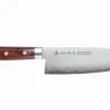 Couteau santoku 17cm japonais Satake Cutlery Brown Pakkawood VG10 San Maï