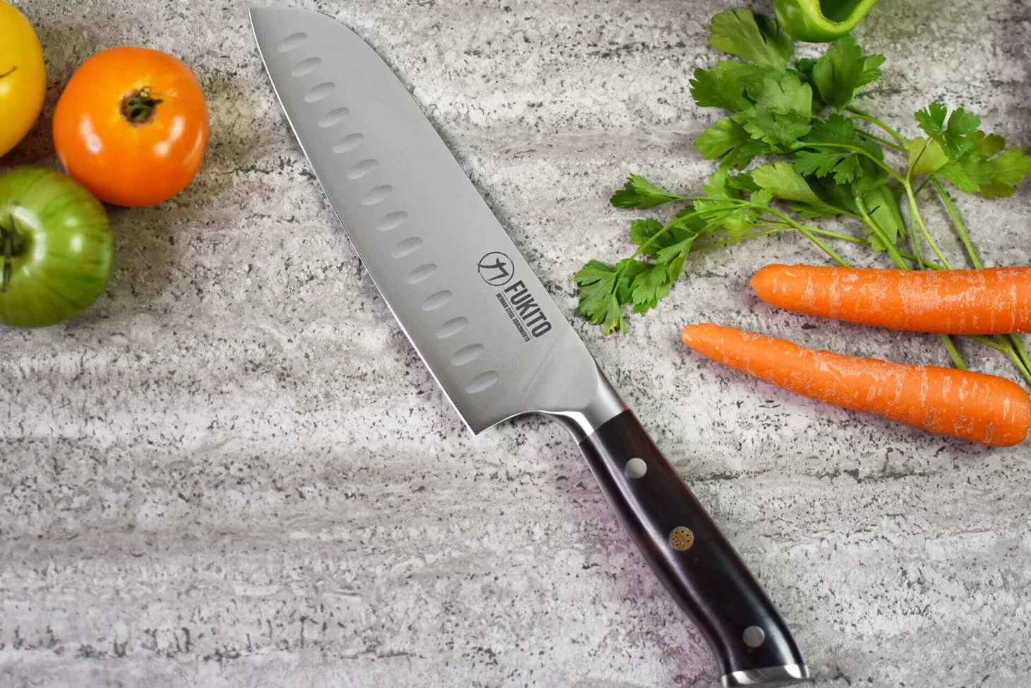 Couteau santoku Fukito Ebène X50 18cm