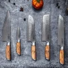 Couteau santoku Fukito Olive Damas alvéolé 14Cr 18cm