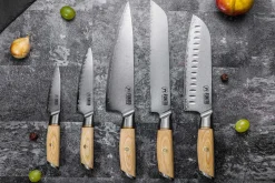 Couteau santoku Fukito Pakka San Mai alvéolé 18cm