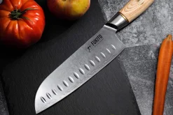 Couteau santoku Fukito Pakka San Mai alvéolé 18cm
