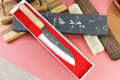 Couteau santoku japonais artisanal Yu Kurosaki Yami Aogami Super 16,5cm