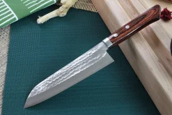 Couteau santoku japonais artisanal Masutani 16.5cm martelé