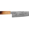 Couteau santoku japonais artisanal Yoshihiro ZAD lame damassée 18cm