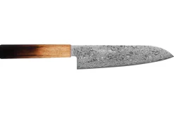 Couteau santoku japonais artisanal Yoshihiro ZAD lame damassée 18cm