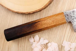 Couteau santoku japonais artisanal Yoshihiro ZAD lame damassée 18cm