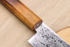 Couteau santoku japonais artisanal Yoshihiro ZAD lame damassée 18cm