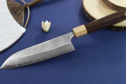 Couteau santoku japonais artisanal Yoshimi Kato AS Nashiji 17cm