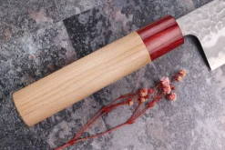 Couteau santoku japonais artisanal Tsunehisa Aogami Super martelé 16,5cm