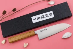 Couteau santoku japonais artisanal Wusaki Migaki G3 16,5cm