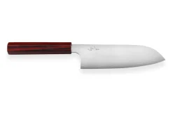Couteau santoku japonais artisanal Kei Kobayashi SG2 Heptagone 17cm