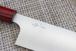 Couteau santoku japonais artisanal Kei Kobayashi SG2 Heptagone 17cm