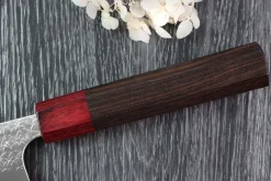 Couteau santoku japonais artisanal Yoshimi Kato Minamo SG2 Tsuchime 17cm