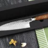 Couteau santoku japonais artisanal forgé Takeshi Saji R2 Tsuchime 16,5cm