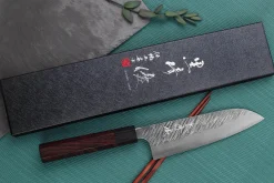 Couteau santoku japonais artisanal Yu Kurosaki Fujin 16,5cm SG2