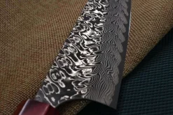 Couteau santoku japonais artisanal Yoshimi Kato 16.5cm SG2 Damascus