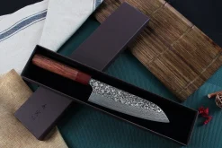 Couteau santoku japonais artisanal Yoshimi Kato 16.5cm SG2 Damascus