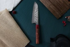 Couteau santoku japonais artisanal Yoshimi Kato 16.5cm SG2 Damascus