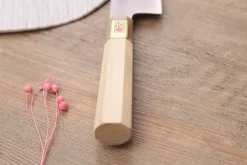 Couteau santoku japonais artisanal Kasahara Shigehiro forgé par Yoshikazu Ikeda 18cm