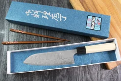 Couteau santoku japonais artisanal Masakage Shimo 17cm Shirogami