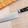 Couteau santoku japonais artisanal Takamura VG10 Tsuchime 16,5cm
