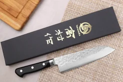 Couteau santoku japonais artisanal Takamura VG10 Tsuchime 16,5cm