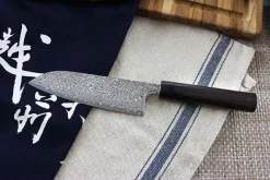 Couteau santoku japonais artisanal Yoshimi Kato 16.5cm VG10 Nickel Damascus