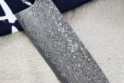 Couteau santoku japonais artisanal Yoshimi Kato 16.5cm VG10 Nickel Damascus