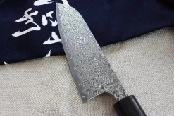 Couteau santoku japonais artisanal Yoshimi Kato 16.5cm VG10 Nickel Damascus
