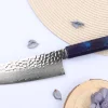Couteau santoku japonais 17cm Sakai Takayuki Nanairo Blue Damas VG10