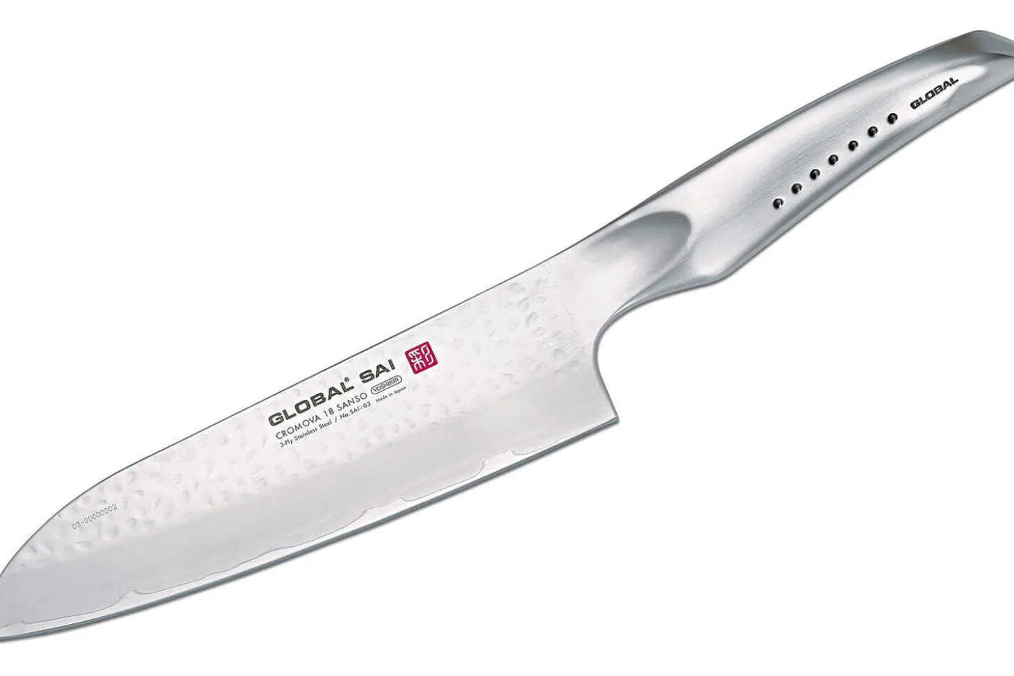 Couteau santoku japonais Global Sai 03 lame martelée 19cm