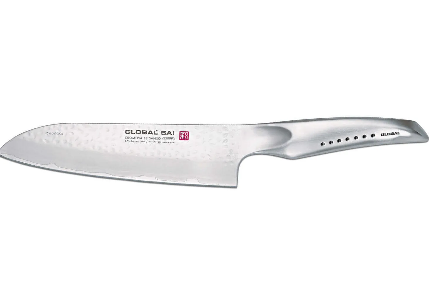 Couteau santoku japonais Global Sai 03 lame martelée 19cm