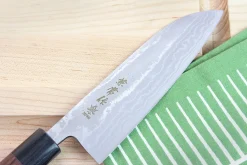 Couteau santoku japonais Japan Kanetsune Blue Steel damas 16.5cm
