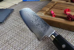Couteau santoku japonais Satake Cutlery Helios 17cm damas 69 couches