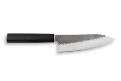 Couteau santoku japonais Shizu Hamono Yamato martelé 16cm manche sombre
