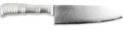 Couteau santoku japonais Tamahagane Bamboo Kyoto lame 17.5cm acier Damas VG5