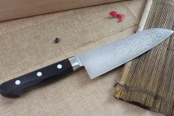 Couteau santoku japonais Tsunehisa VG10 Damascus 45 couches 16.5cm