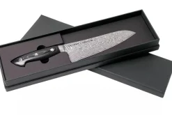 Couteau santoku japonais Zwilling Kramer Euro Stainless 18cm damassé manche en micarta