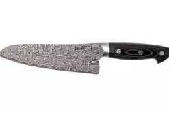 Couteau santoku japonais Zwilling Kramer Euro Stainless 18cm damassé manche en micarta