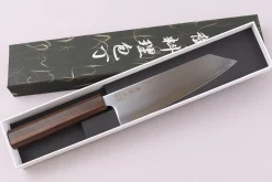 Couteau santoku kiritsuke 17,5cm japonais artisanal Wusaki Hikari SLD manche bubinga