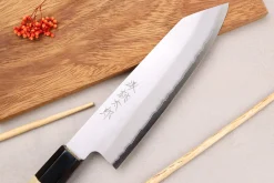 Couteau santoku kiritsuke 18cm japonais artisanal Momotaro Ginsan manche en magnolia